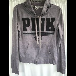 💗PINK | Victoria’s Secret Grey Full Zip Hoody💗 Size M